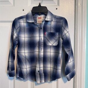 Levi's Blue Plaid Button-Up Shirt